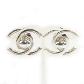 CHANEL Coco Mark Metal Silver Earrings for Women e60928a