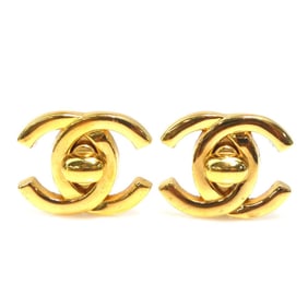 CHANEL Coco Mark Metal Gold Earrings for Women e60926i