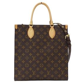 Louis Vuitton Monogram Sac Plat PM M45848 Women's Handbag, Tote Bag, Shoulder 2-Way Brown