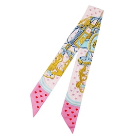 Hermes Hermès Brides de Gala Love scarf/muffler for women, made of silk in pink and multicolor.