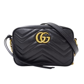 Gucci GG Marmont Mini Camera Bag in Black, 448065, Women's Leather Shoulder with Quilted Logo and