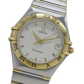 OMEGA Constellation 1312.30 Men's Watch, Date, Quartz, QZ, Stainless Steel, Gold, Yellow Half Bar,
