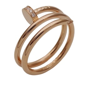 Cartier ring for men and women, 750PG diamond Juste un Clou double in pink gold, size 56