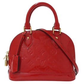 Louis Vuitton Monogram Vernis Women's Alma BB Pomme d'Amour Handbag/Shoulder Bag (2-Way) M91606 Red