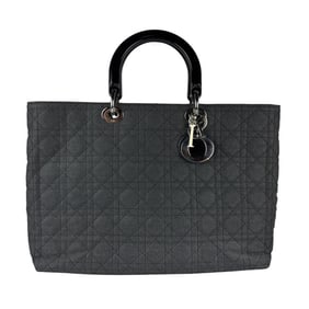 Christian Dior Lady Canvas/Plastic Handbag/Shoulder Bag in Black and Silver (Z7038) for Women