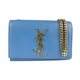 Saint Laurent shoulder bag in blue and gold leather, women's, 354121 z6842