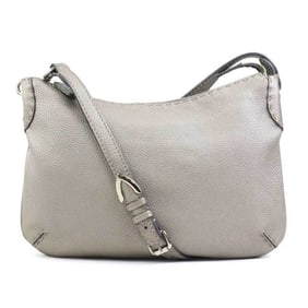 Fendi FENDI shoulder bag in metallic grey leather for women (h31516a)