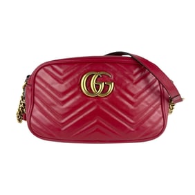 Gucci GG Marmont Leather Shoulder Bag, Red, Women's, 447632 z6831