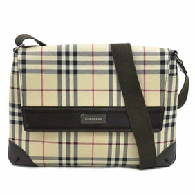 Burberry Shoulder Bag, Nylon Canvas and Leather, Beige Brown, Women's, r10761g