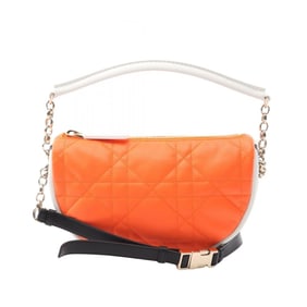 Christian Dior Dior VIBE Small Hobo Shoulder Bag, Leather, Women's, Orange/White