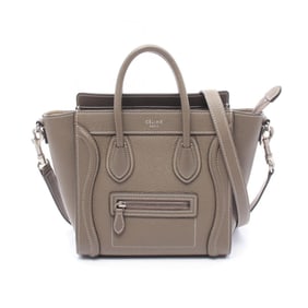Celine Luggage Nano Shopper Handbag, Leather, Women's, Brown