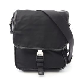 Prada shoulder bag in nylon and Saffiano leather for men women black