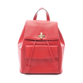 Celine rucksack, leather backpack bag, women's, red