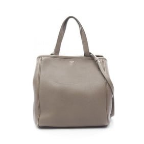 Celine Small Fold Cabas Tote Bag, Leather, Women's, Beige, 194073