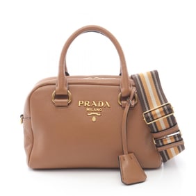 Prada PRADA handbag, leather, women's, brown, 1BB108