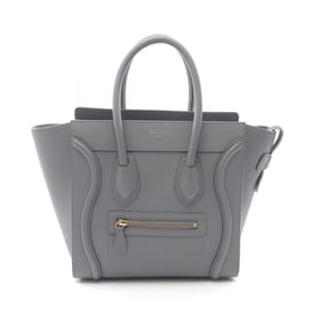 Celine Luggage Micro Shopper Tote Bag, Leather, Women's, Gray