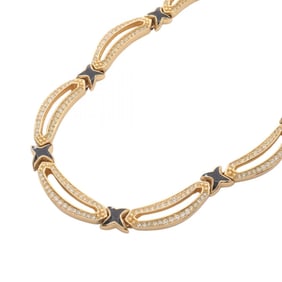 Christian Dior Dior necklace jewelry GP (gold plated) rhinestone women's gold