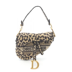 Christian Dior Dior SADDLE handbag, canvas, women's, beige/brown