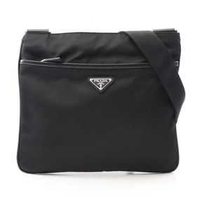 Prada TESSUTO + SAFFI Shoulder Bag in Nylon and Saffiano Leather, Black