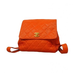 Chanel Backpack/Daypack Matelasse Caviar Skin Orange Women's