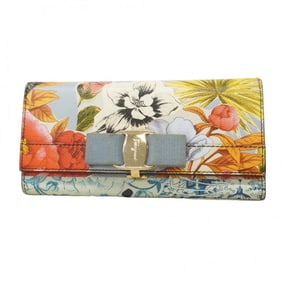 Salvatore Ferragamo Vara Long Wallet in Blue Multicolored Champagne for Women