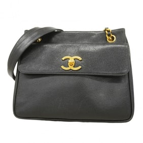 Chanel Shoulder Bag Caviar Skin Black Women's