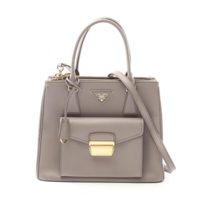 Prada SAFFIANO LUX handbag in Saffiano leather, gray, for women, 1BA256