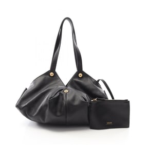Versace Protea Shoulder Bag, Leather, Women's, Black, 1014315