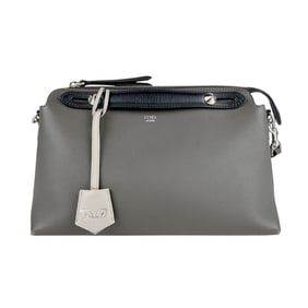Fendi By the Way Medium Shoulder Bag in Charcoal Gray and Black Leather, Women's, 8BL146 5QJ z6835