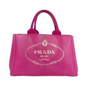 Prada Canapa Canvas Handbag, Pink, Women's, BN1877 z6861