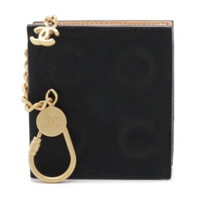 CHANEL COCO coin case, purse, pony leather, black, pink, with key hook, A17421