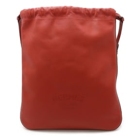 HERMES Hermes Bridad Shoulder Bag Rucksack Backpack Leather Red D Stamp