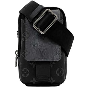 Louis Vuitton Shoulder Bag Double Phone Pouch f-22252 Black Grey Monogram Eclipse Reverse M81321