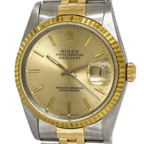 Rolex Watch Datejust f-22250 Combi 16233 Overhauled Polished SS 750 Automatic L-number Men's Gold