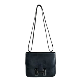 Hermès Imprimé "On a Summer Day" Constance III 18 Shoulder Bag, Black, Women's, HERMES