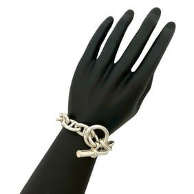 HERMES Chaine d'Ancre TGM 12-link Sterling Silver 925 Chain Bracelet/Bangle, Silver, 48493