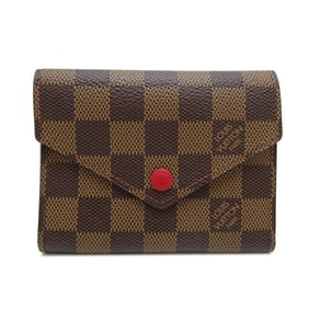 Louis Vuitton Portefeuille Victorine Women's Tri-fold Wallet N41659 Damier Brown