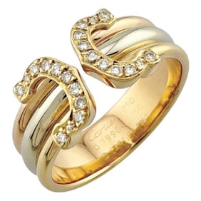 Cartier 2C Ring, Size 10, 18K Diamond, Women's, CARTIER