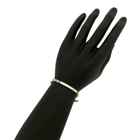 GUCCI Belt Motif Bracelet Logo Silver 925 Plated Bangle 56951