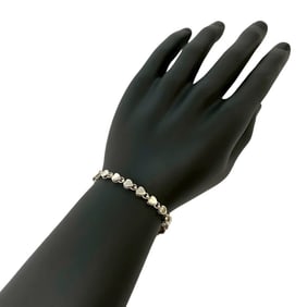 TIFFANY & Co. Tiffany Puff Heart Bracelet in Sterling Silver, 925 Bangle, 36193