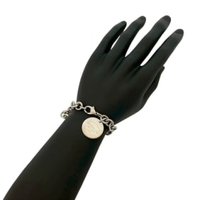 TIFFANY & Co. Tiffany Return to Bracelet Logo Motif Sterling Silver Chain Bangle 59482