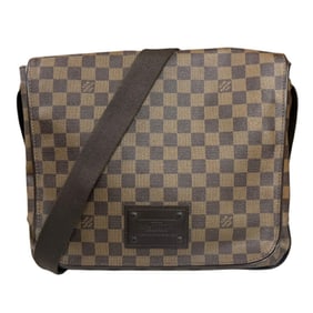 Louis Vuitton Brooklyn MM Damier Shoulder Bag, Canvas N51211, Brown, Women's, LOUIS VUITTON