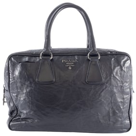 Prada Nappa Handbag BL094F Lamb Leather Black Women's Boston Bag PRADA