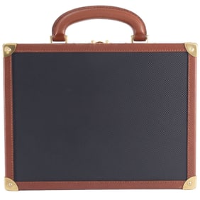 Bottega Veneta Attache Case Handbag Leather Black Brown Women's Trunk BOTTEGA VENETA