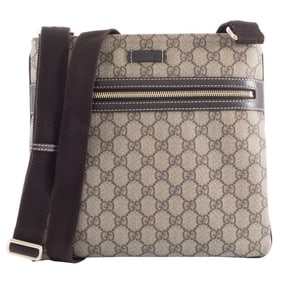 Gucci GG Supreme Crossbody Shoulder Bag 295257 PVC Leather Beige Brown Women's GUCCI
