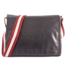Bally Trainspotting Tadella Shoulder Bag in Brown Leather with Flap, Men's, BERRY