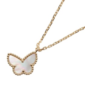 Van Cleef & Arpels Sweet Papillon Necklace, Mother-of-Pearl 18K Yellow Gold, White, for Women