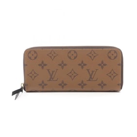 Louis Vuitton Portefeuille Clemence Round Long Wallet in Coated Canvas with Monogram Reverse