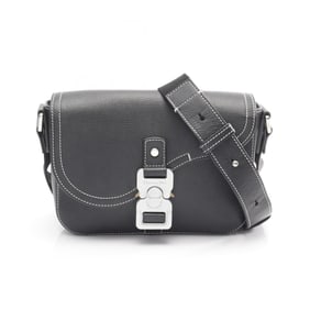 Christian Dior Dior Saddle Flap Messenger Shoulder Bag, Leather, Men's, Black, 1ADPO049YKK_H00N