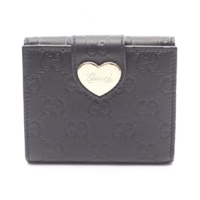 Gucci Lovely Heart Guccissima Bifold Wallet, Leather, Women's, Black, 203548
